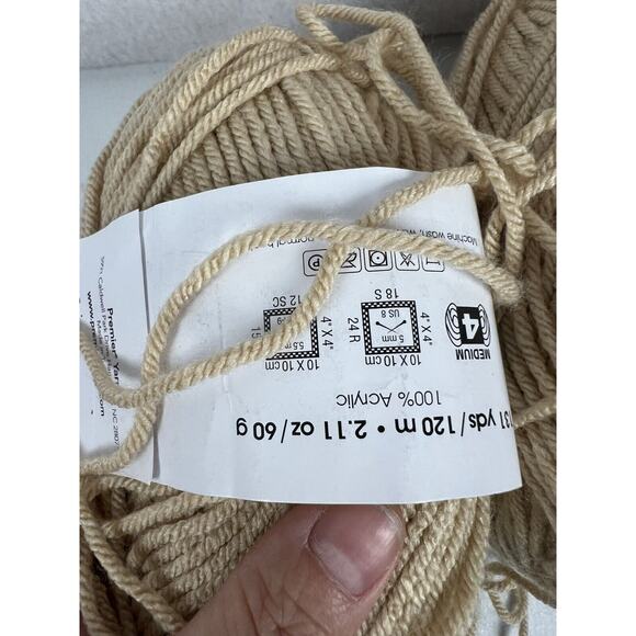 Premier Just Yarn Worsted light Brown Lot of 3 Polyester Blend - Picture 3 of 3
